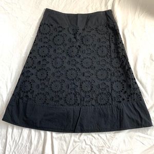 EUC Isda & Co Black Eyelet Skirt Spring Summer